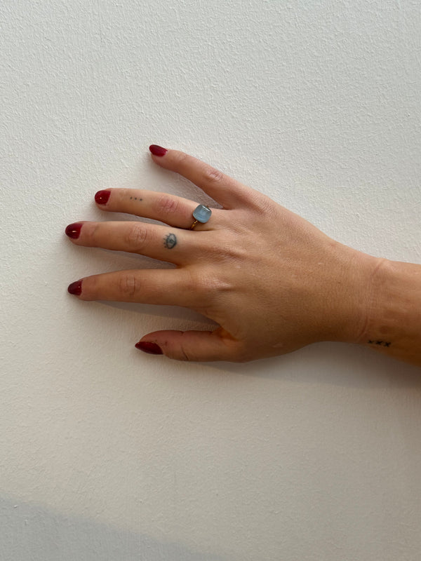 Anillo Estilo Pomellato Azul Apagado