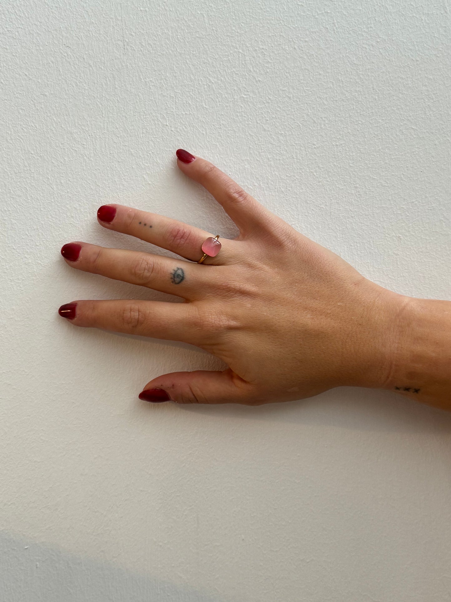 Anillo Estilo Pomellato Rosa Oscuro Barbie