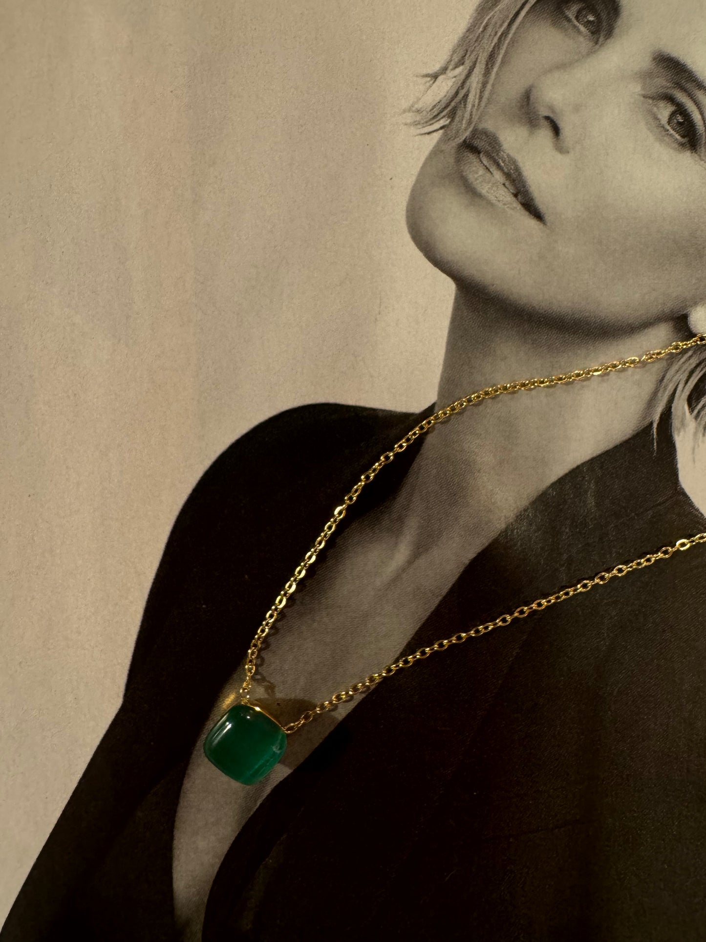 Collar Estilo Pomellato Verde Oscuro