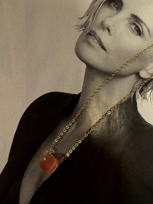 Collar Estilo Pomellato Rosa Oscuro Barbie