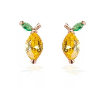 Mini Pendientes Limón Brillantes