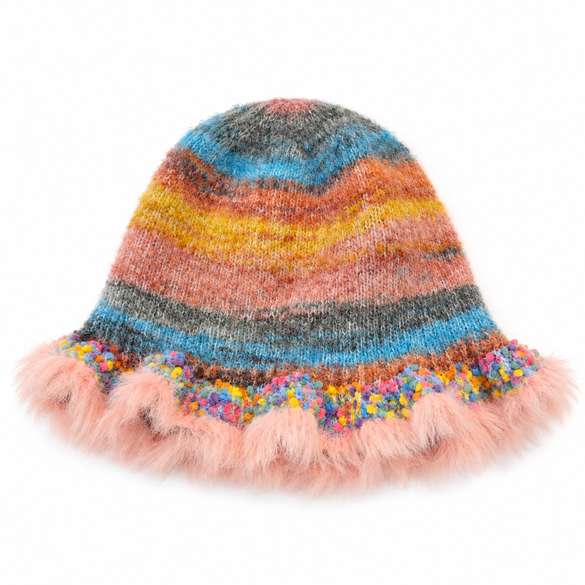 Gorro Rayas Multicolor Volante Abajo Pelito