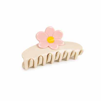 Pinza de Pelo Crema con Flor