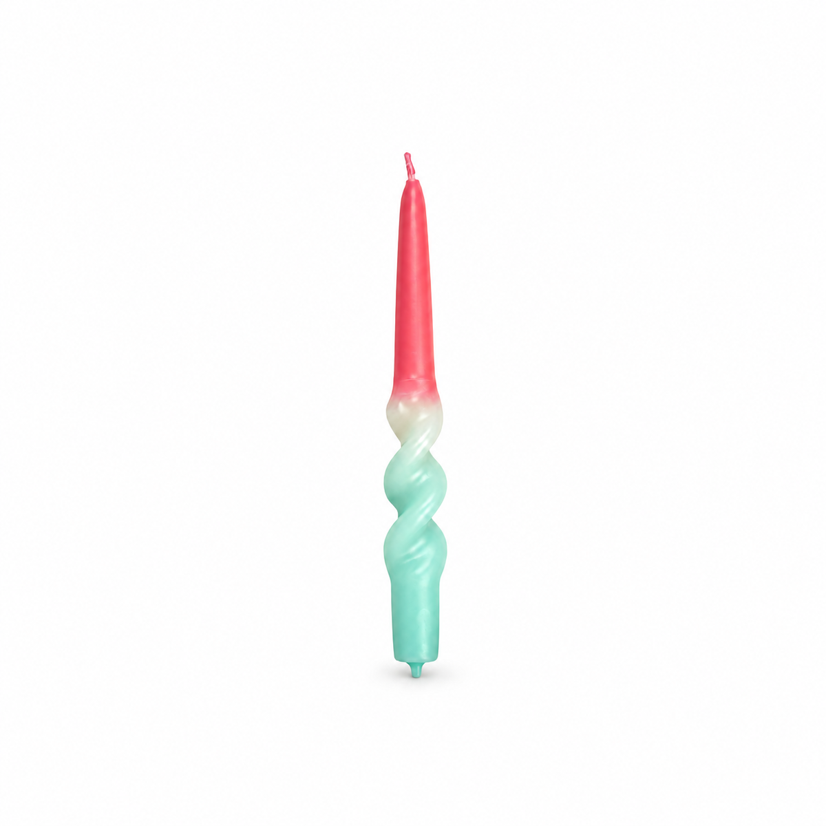 Vela de Candelabro Espiral bicolor roja y azul