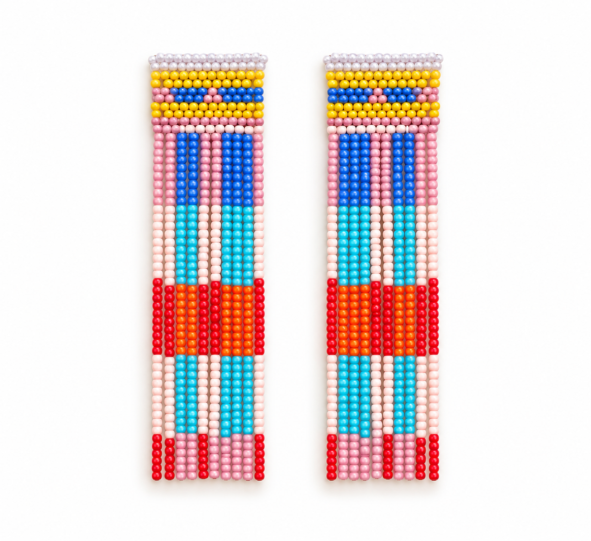 Pendientes Cuentas Cuadros Multicolor