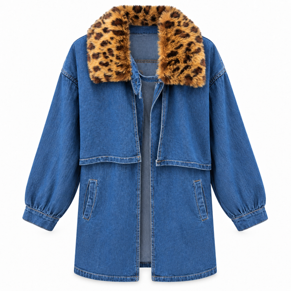 Gabardina Vaqueta Cuello Leopardo
