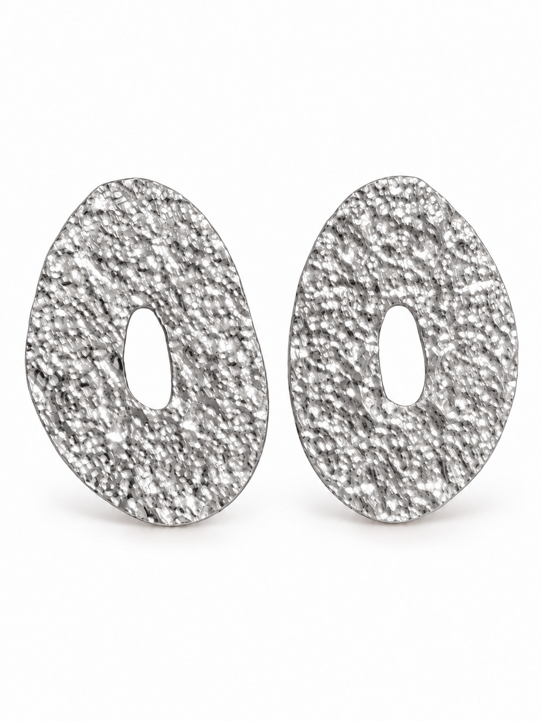 Pendientes Martilleado Plateado
