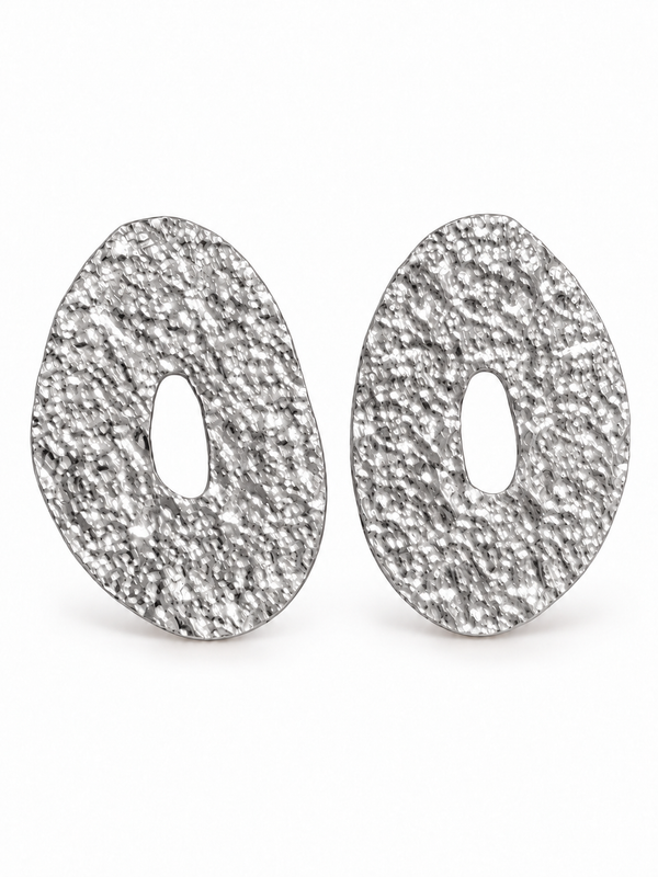 Pendientes Martilleado Plateado