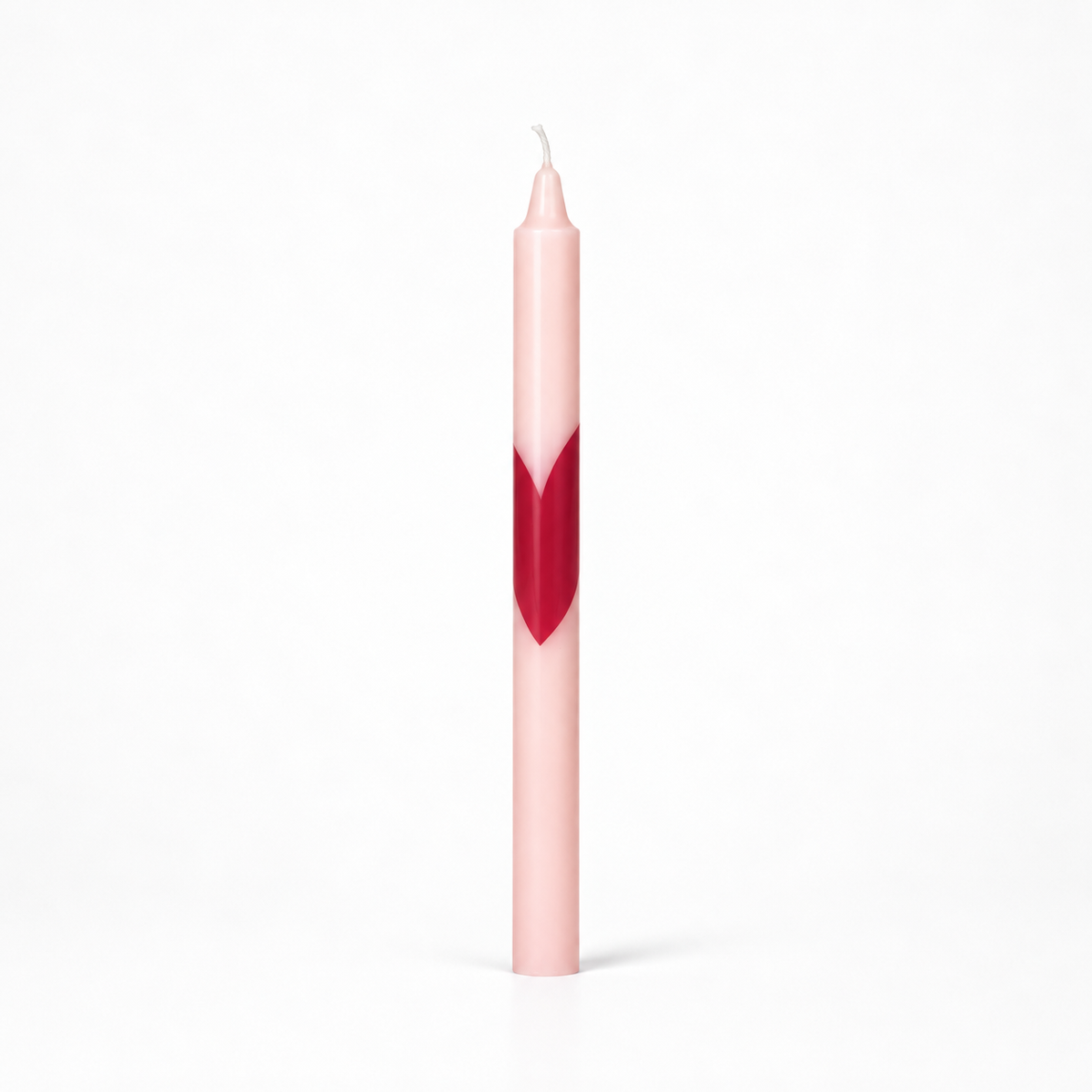 Vela de Candelabro Estampada Crudo Corazón Grande