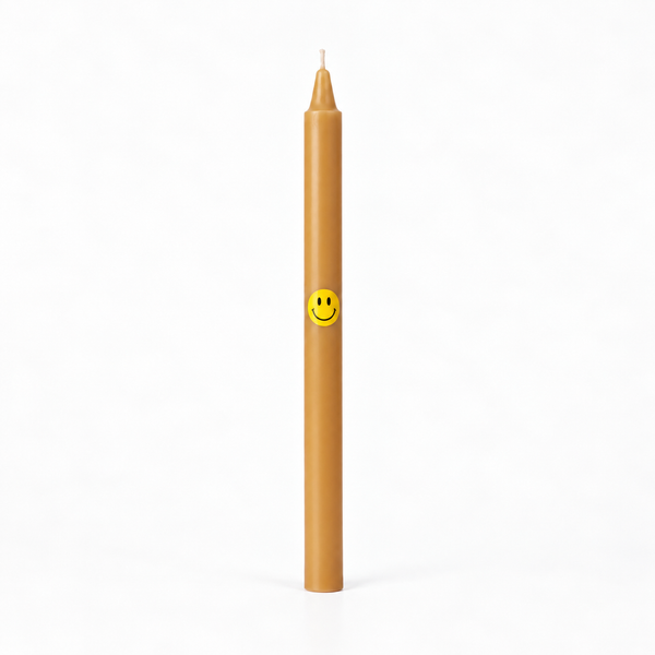 Vela de Candelabro Estampada Caqui Smiley