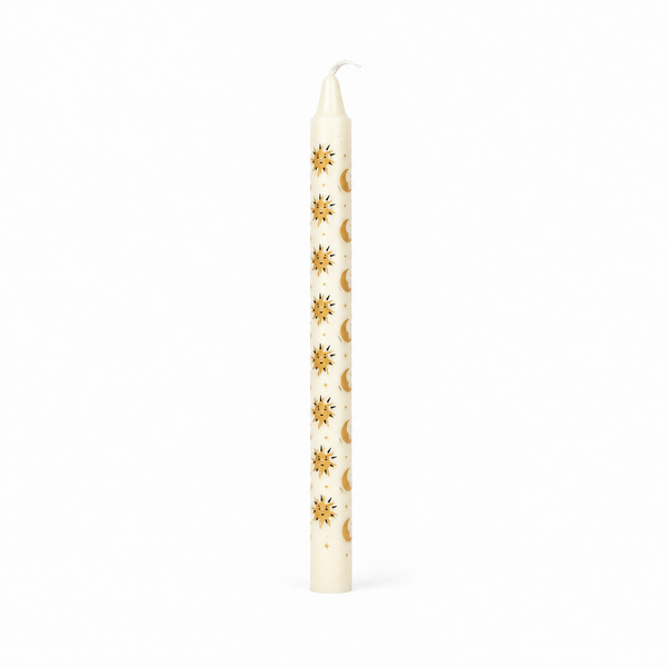 Vela de Candelabro Estampada Blanca Astros