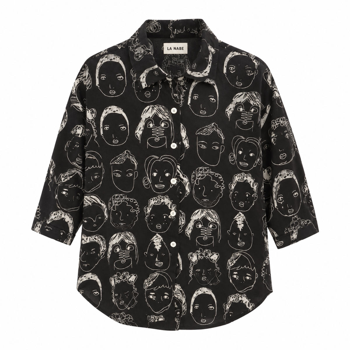 Camisa o Blusa Negra con Caras