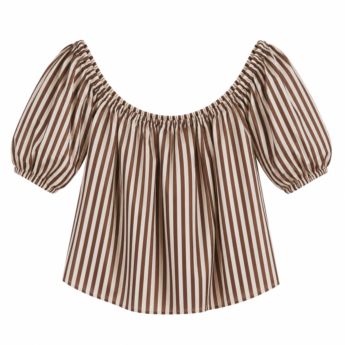 Blusa Rayas Marrón y Blanca