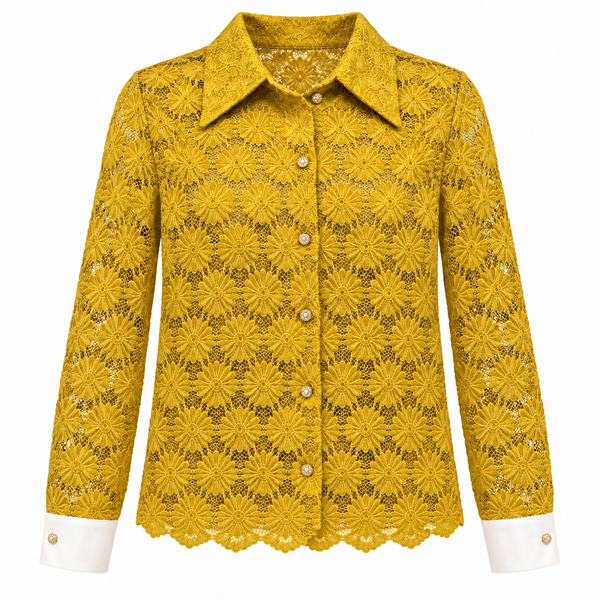 Blusa Encaje Verde Terciopelo