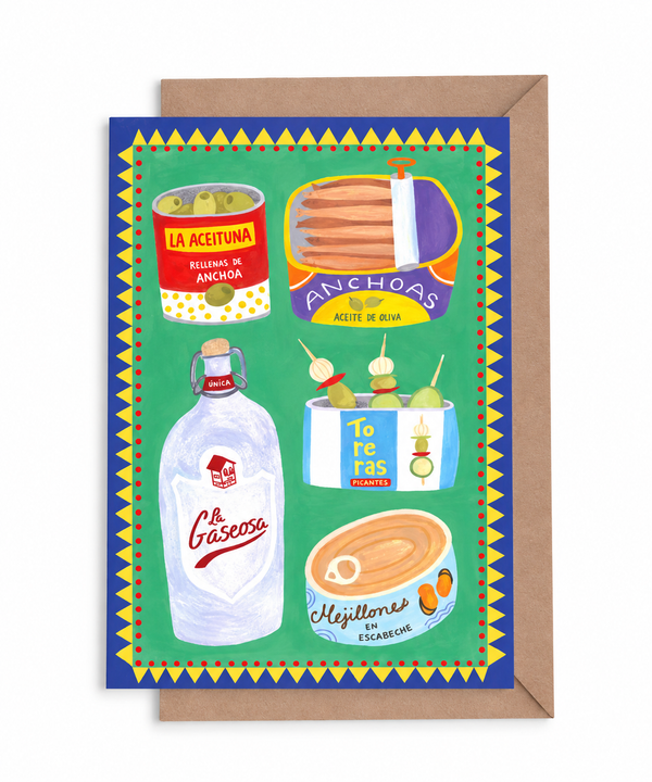 A6 Tarjeta o Postal con Sobre Comidas Típicas