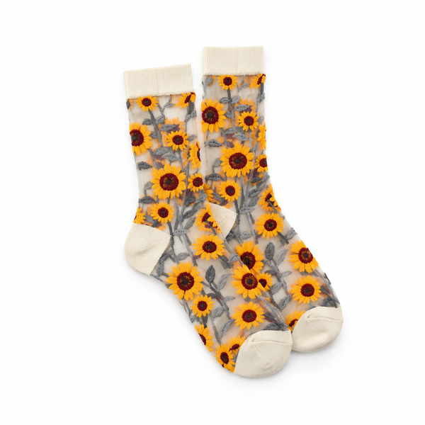 Calcetines Medias Transparentes Girasoles
