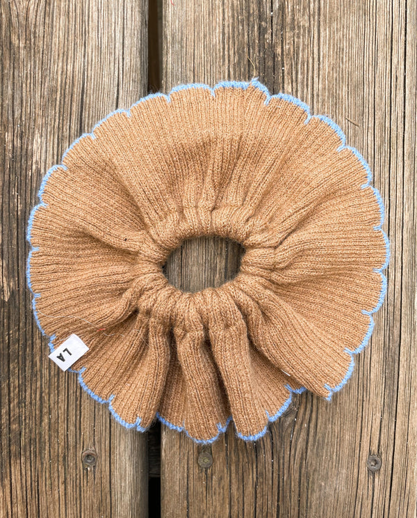 Coletero Punto Ondas Beige Azul