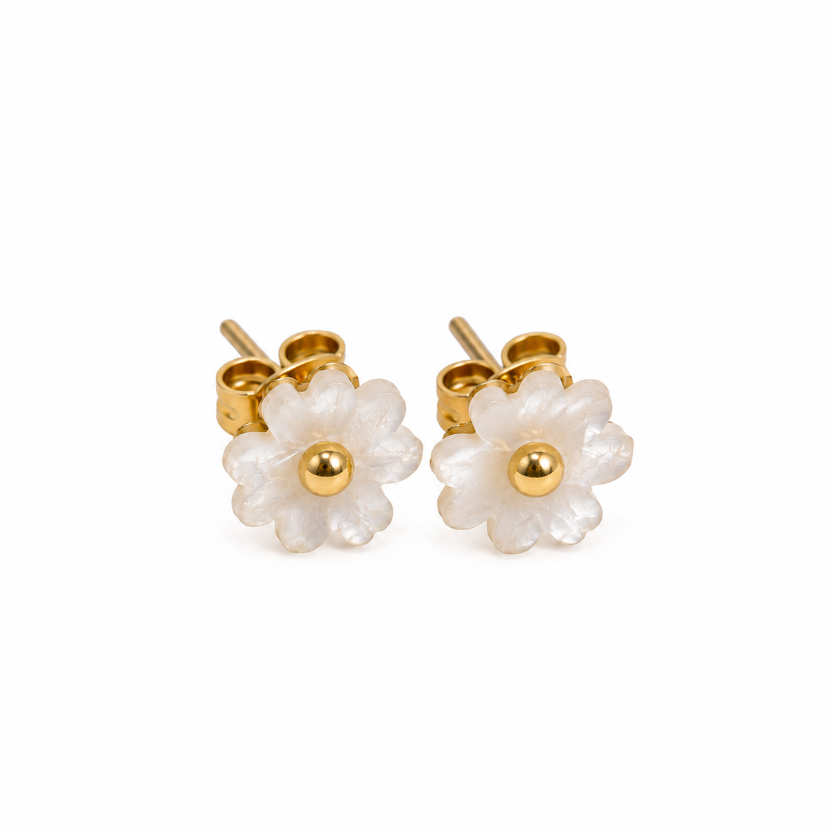 Mini Pendientes Flor Imitación Nácar