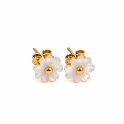 Mini Pendientes Flor Imitación Nácar