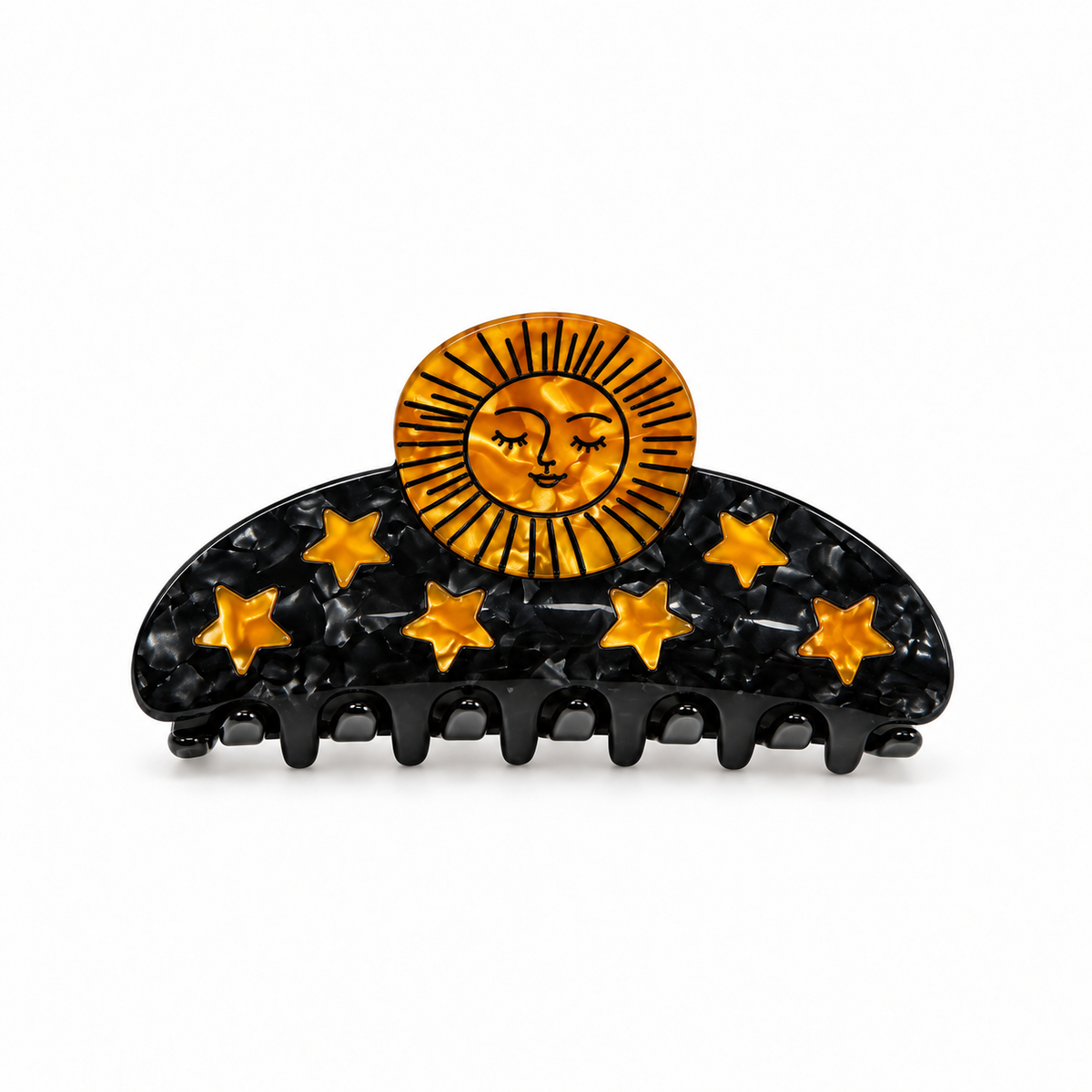 Pinza de Pelo Gris con Sol Estrellas