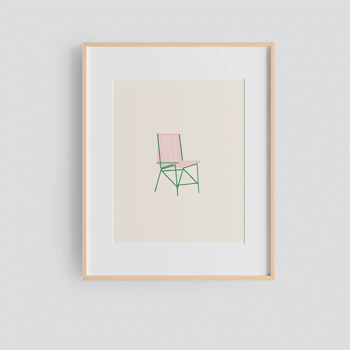 Lámina Silla 1 Rosa y Verde