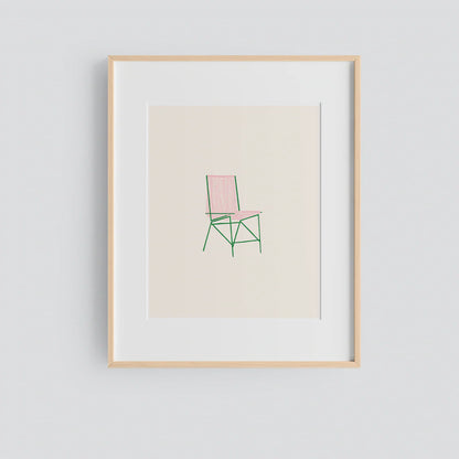 Lámina Silla 1 Rosa y Verde