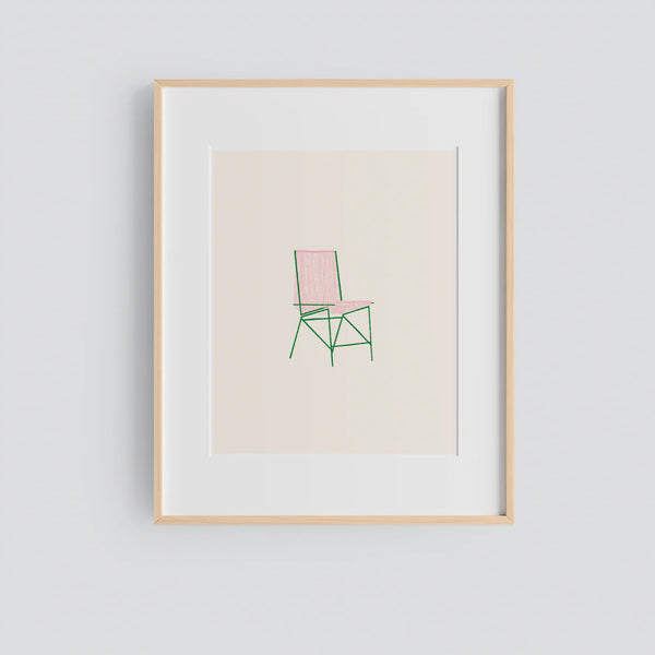 Lámina Silla 1 Rosa y Verde
