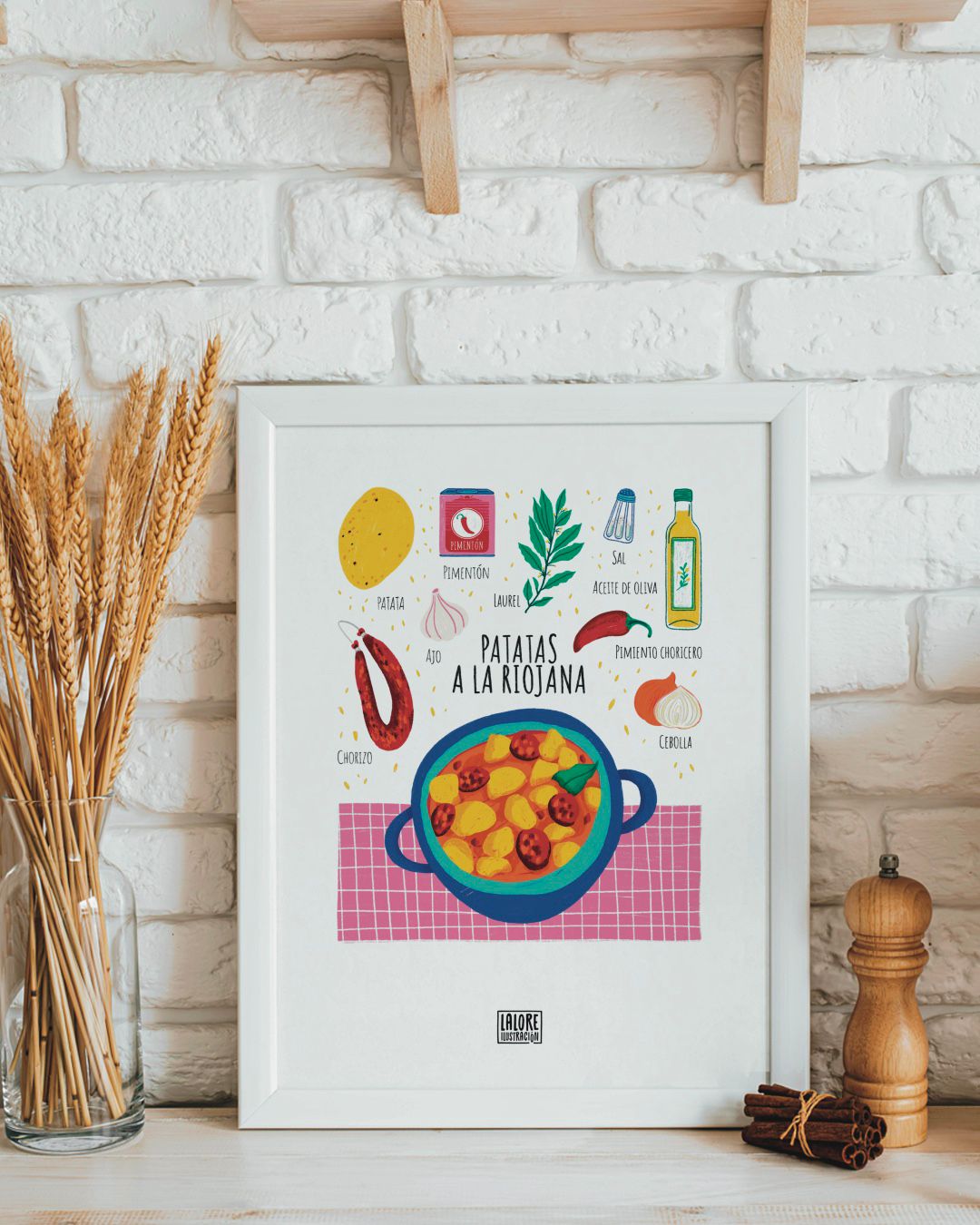 Lámina Receta de Patatas a la Riojana