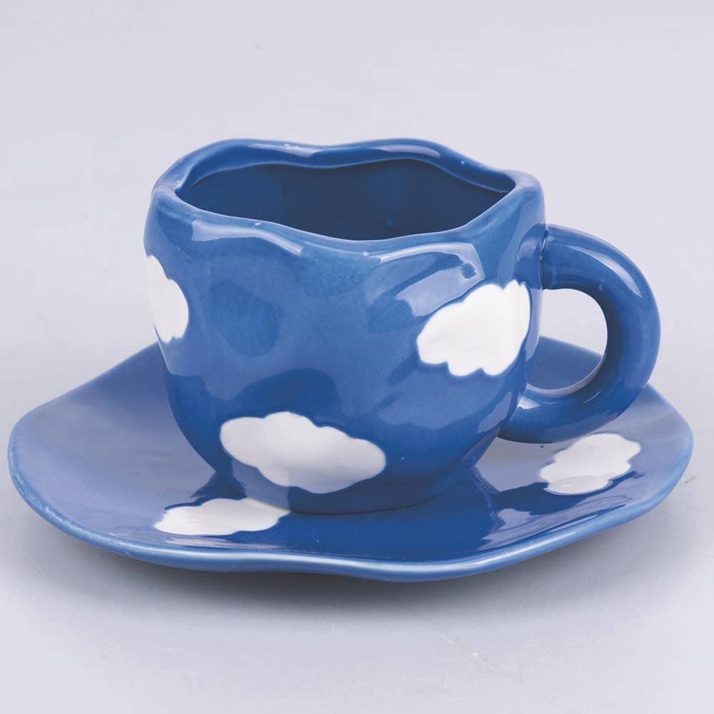 Taza Nubes + Platito + Espumador
