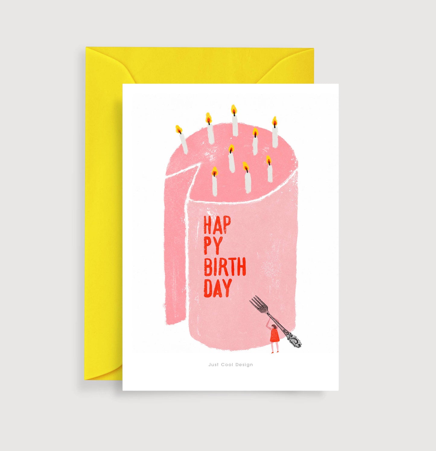 A6 Tarjeta o Postal con Sobre Cumpleaños Chica Cortando Tarta Happy Birthday