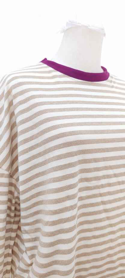 Camiseta de manga larga burdeos y violeta