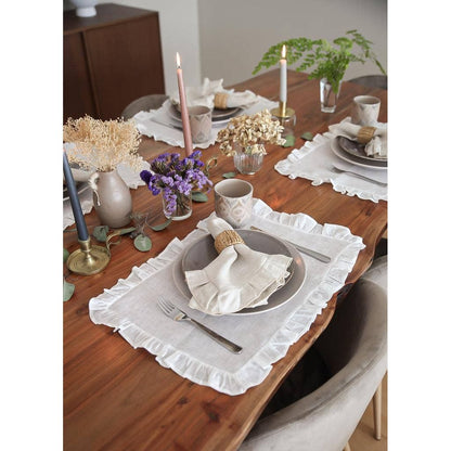 Mantel Individual Volantes Blanco