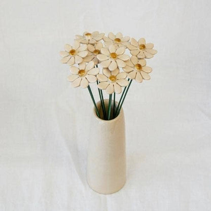 Flor Cerámica Margarita Blanca