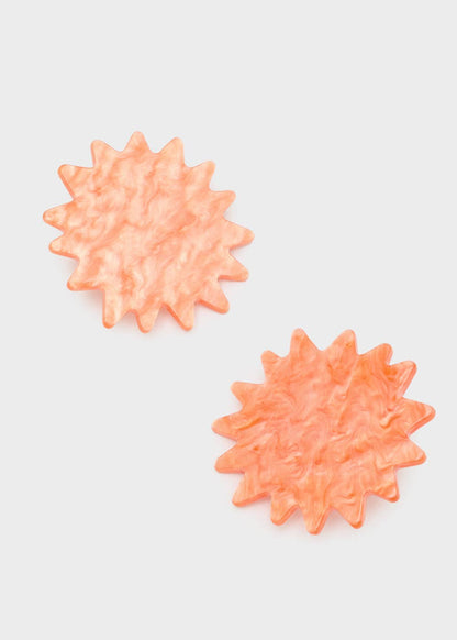 Pendientes Destello Resina Naranja