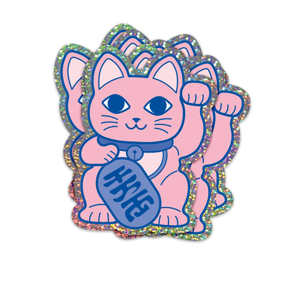 Pegatina brillante Gato de la suerte Maneki Neko