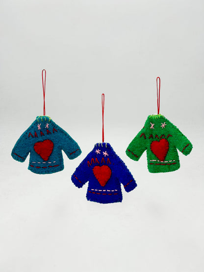 Heart Shaped Jumper Christmas Decoration