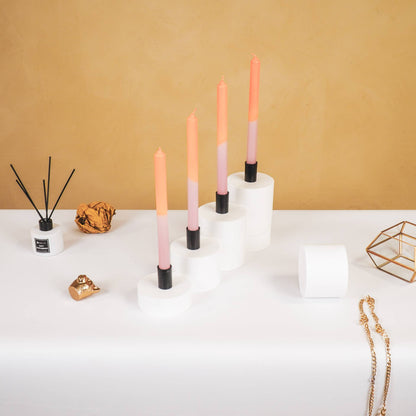 Vela de Candelabro Degradado Rosa Blanco Naranja