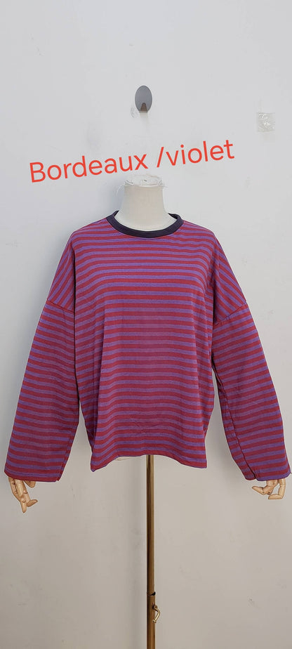Camiseta de manga larga burdeos y violeta