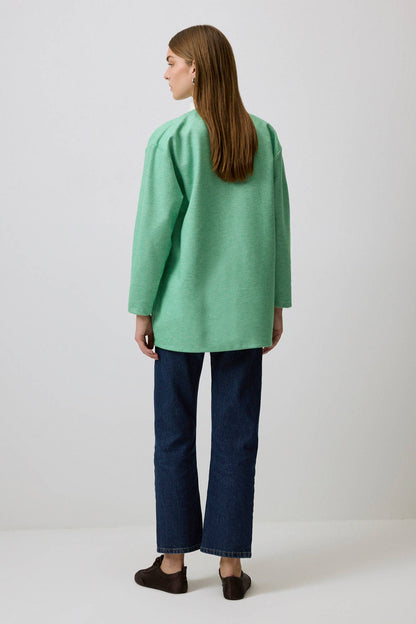 Chaqueta Verde Agua con Cordones