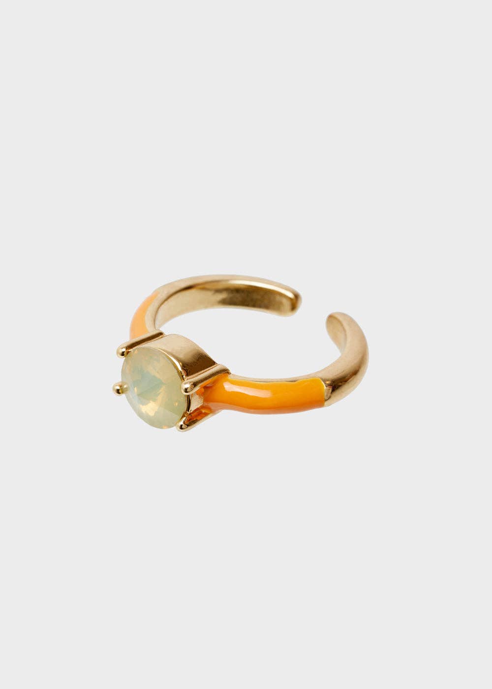 Anillo Ajustable Con Piedra Naranja