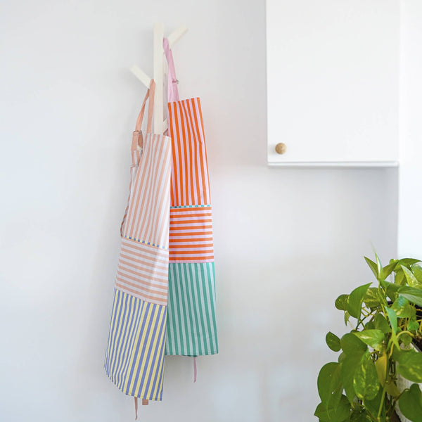 Delantal Rayas Verde y Naranja
