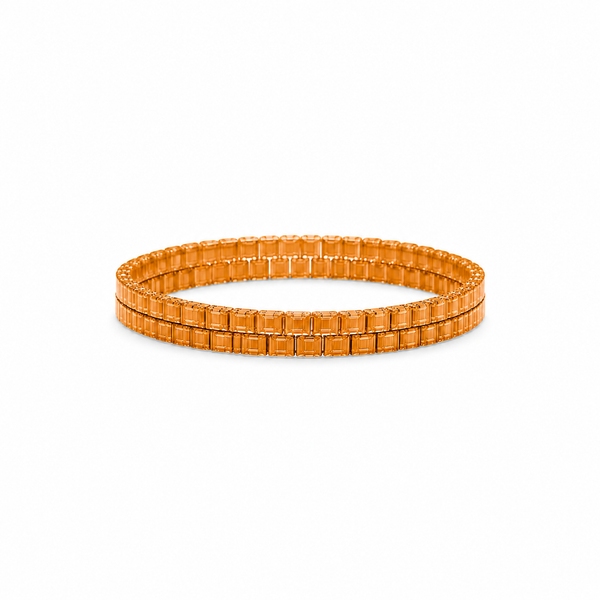 Anillo Fino Miyuki Naranja claro fondo blanco
