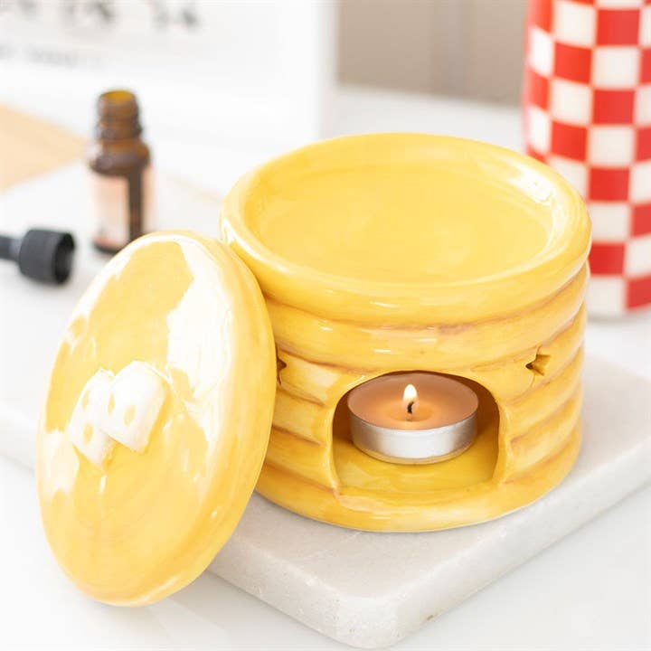 ámpara Aromática de Cerámica, Quemador Aceites Esenciales Cera Wax Melts Tortitas