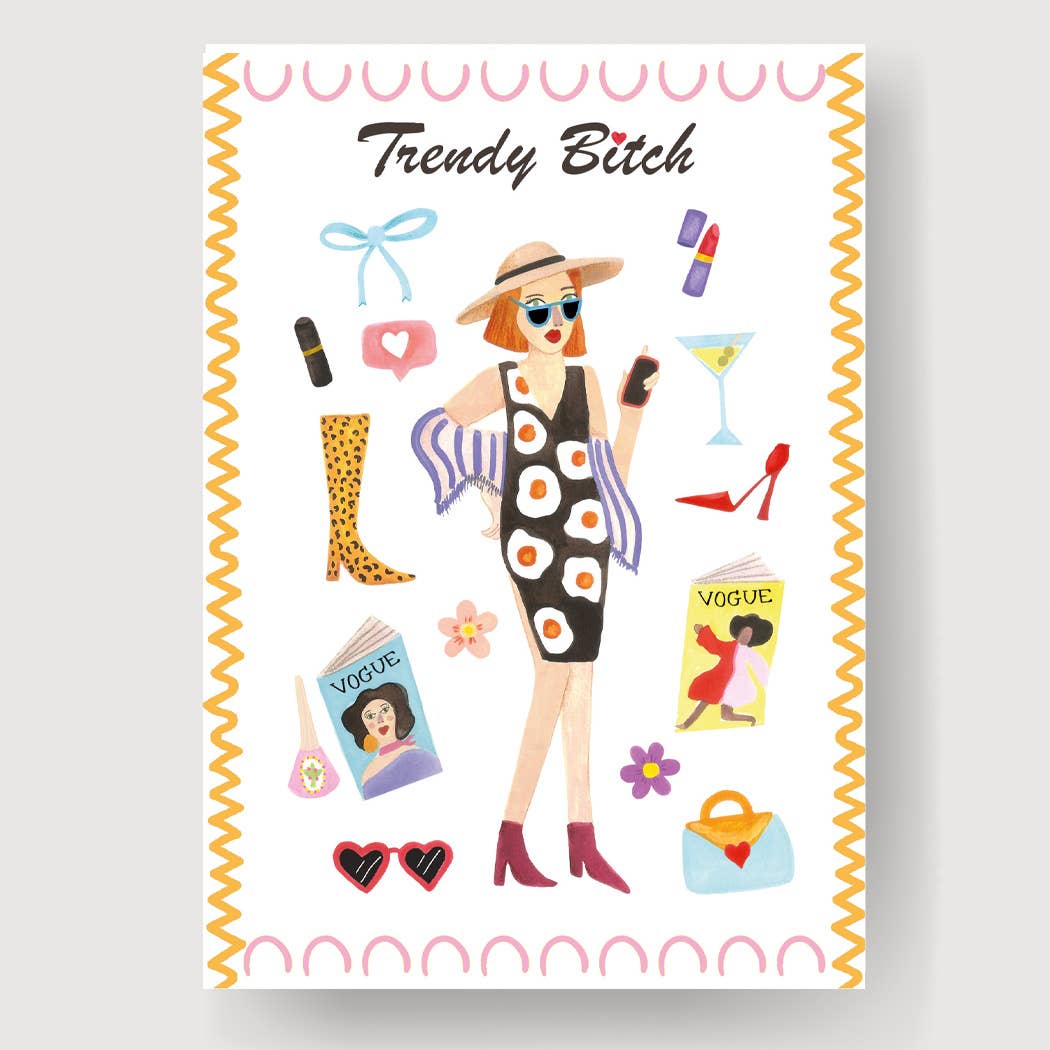 A6 Tarjeta o Postal con Sobre Trendy Bitch