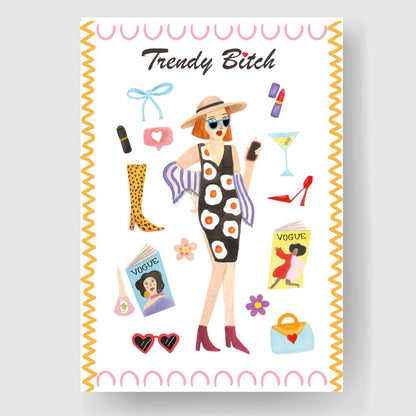 A6 Tarjeta o Postal con Sobre Trendy Bitch