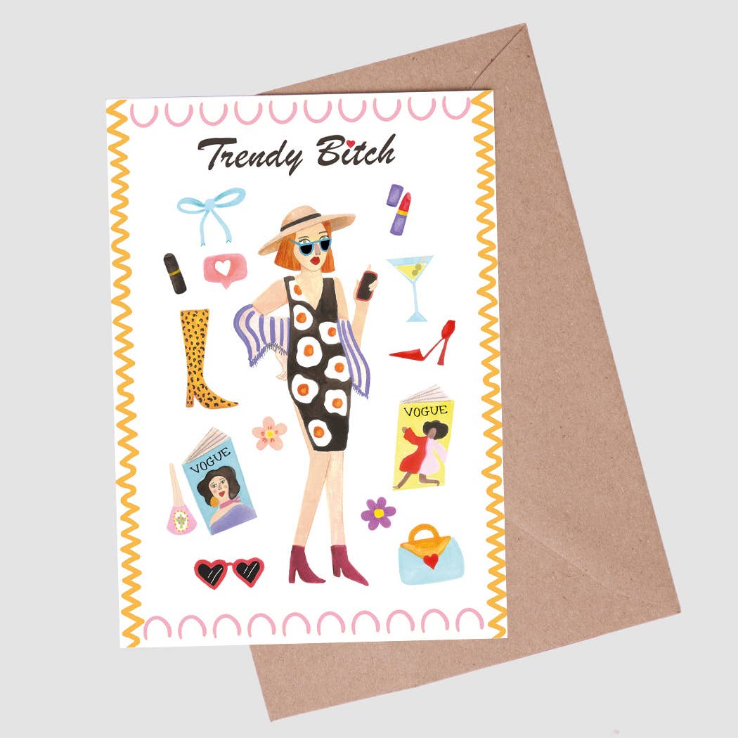 A6 Tarjeta o Postal con Sobre Trendy Bitch