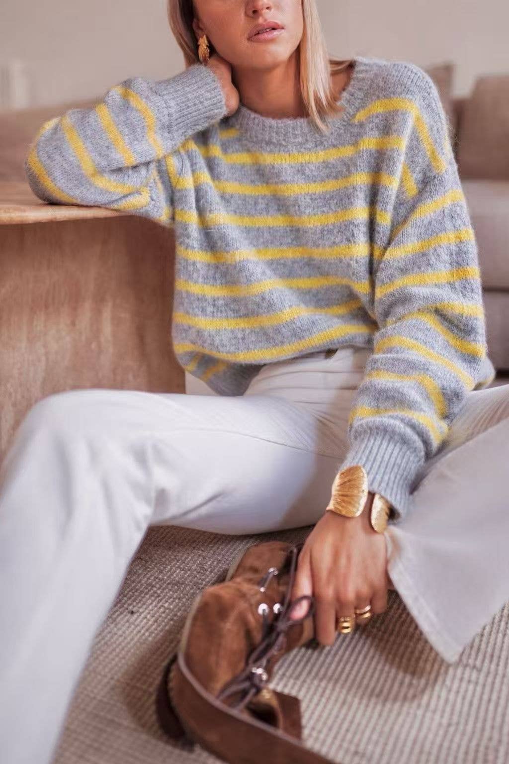 Jersey Rayas Malva Amarillo
