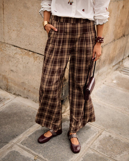 Pantalones Cuadros Franela Culotte