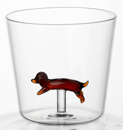 Vaso Vidrio Figura Dentro Perro Salchicha