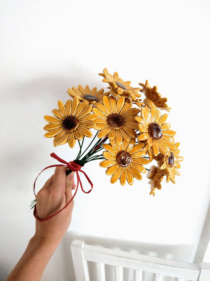 Flor Cerámica Girasol Amarillo